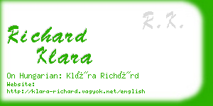 richard klara business card